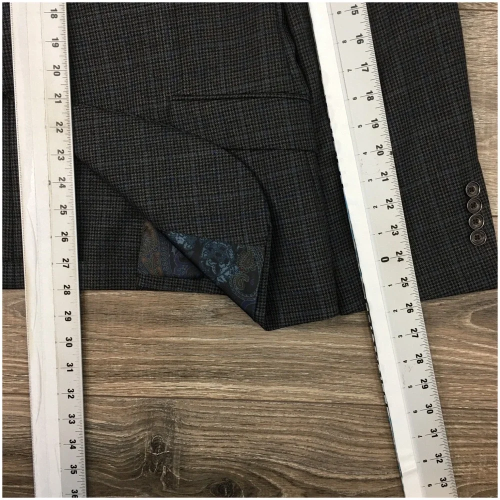 TALLIA Mens Wool Blazer Sport Coat Casual‎ Jacket Size 44S Two Button Suit